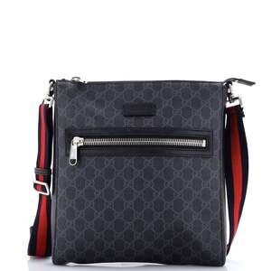 Gucci Web Strap Front Zip Messenger Bag #242312G11B
